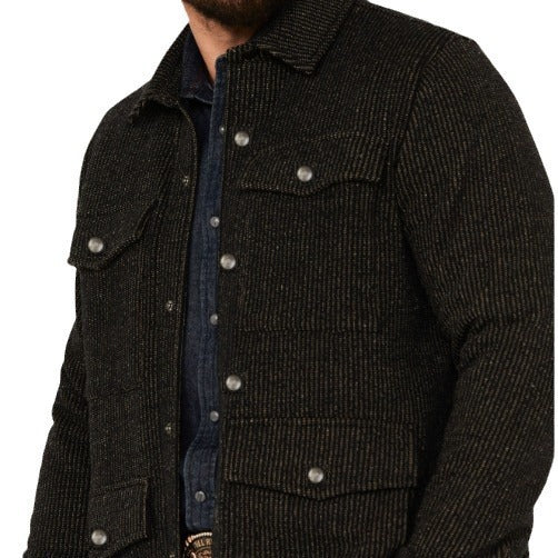 Herren rustikale Freizeitjacke mit strukturiertem Stoff Drune