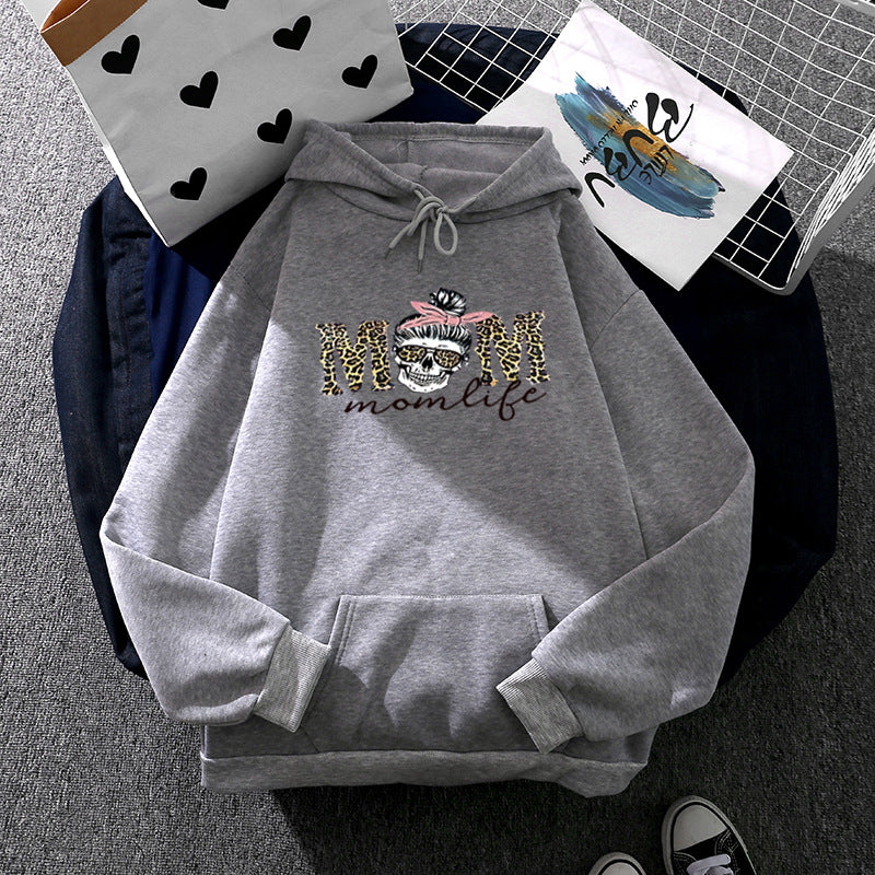 Damen Hoodie mit kreativem Totenkopf-Design Drune