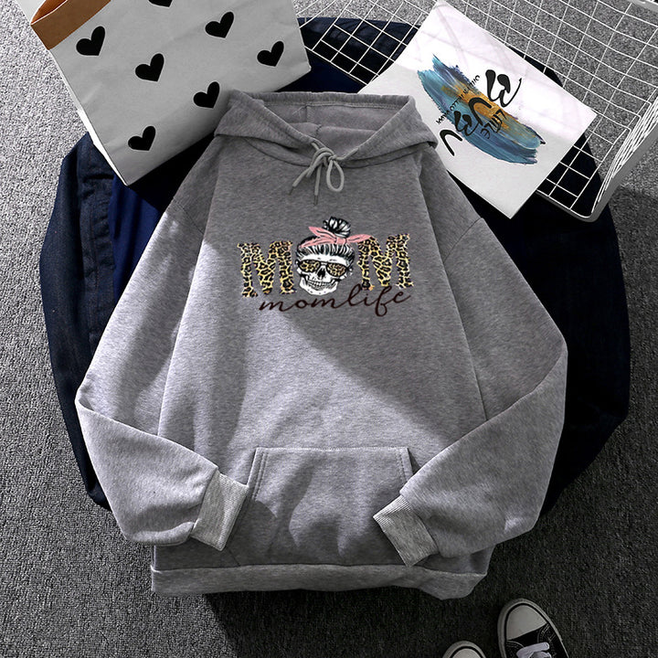 Damen Hoodie mit kreativem Totenkopf-Design Drune