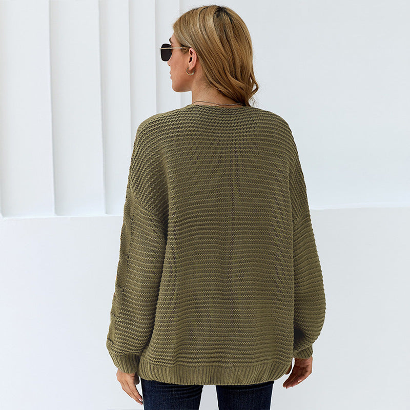 Damen Strickjacke mit zeitlosem Zopfmuster Drune