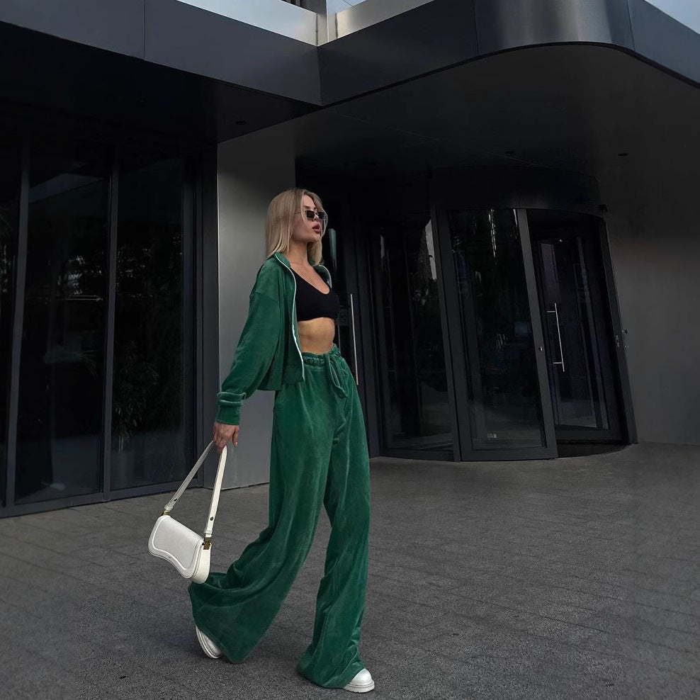 Damen Velours Jogginganzug Drune