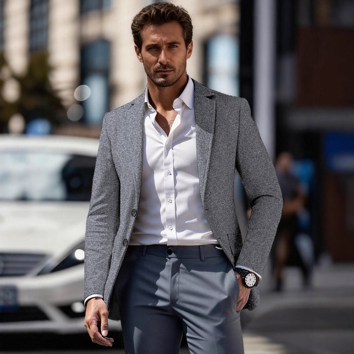 Herren eleganter Business-Anzugblazer mit schmaler Passform Drune