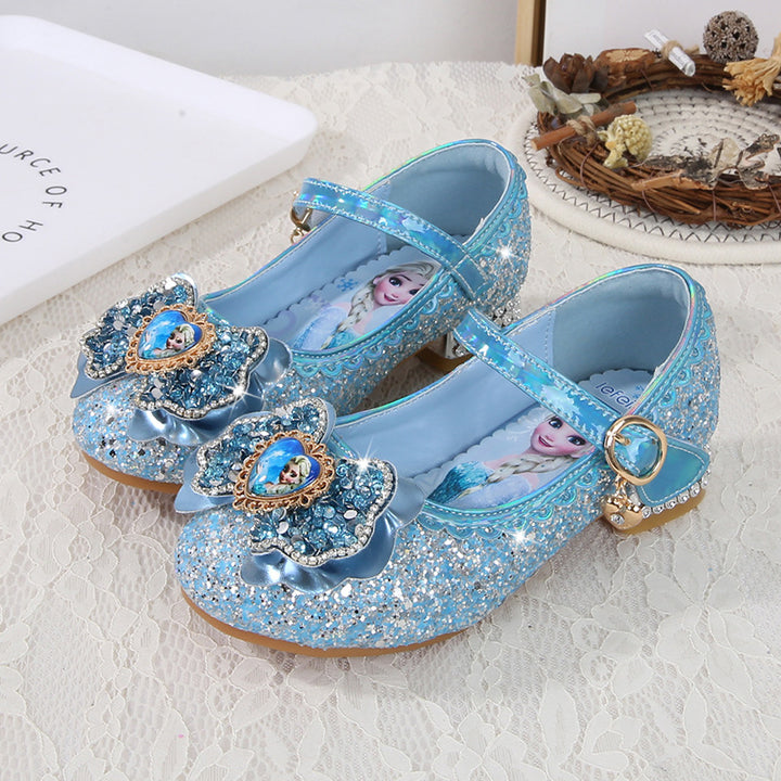 Mädchen Festliche Glitzer Ballerinas mit Blumenapplikation Drune