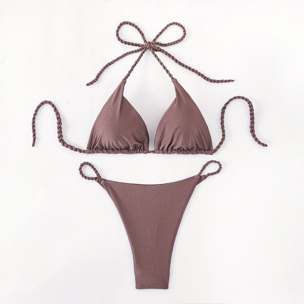 Damen Triangel-Bikini mit geflochtenen Trägern Drune