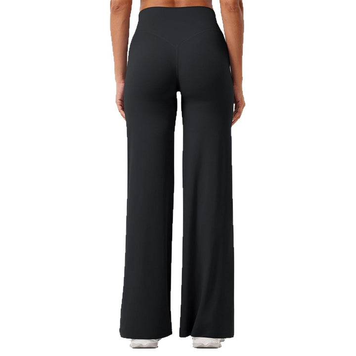 Damen nan hochgeschnittene formende Loungehose mit weitem Schlag und nahtlosem Komfortbund Drune