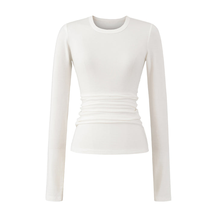 Damen Langarmshirt mit Raffungen Drune