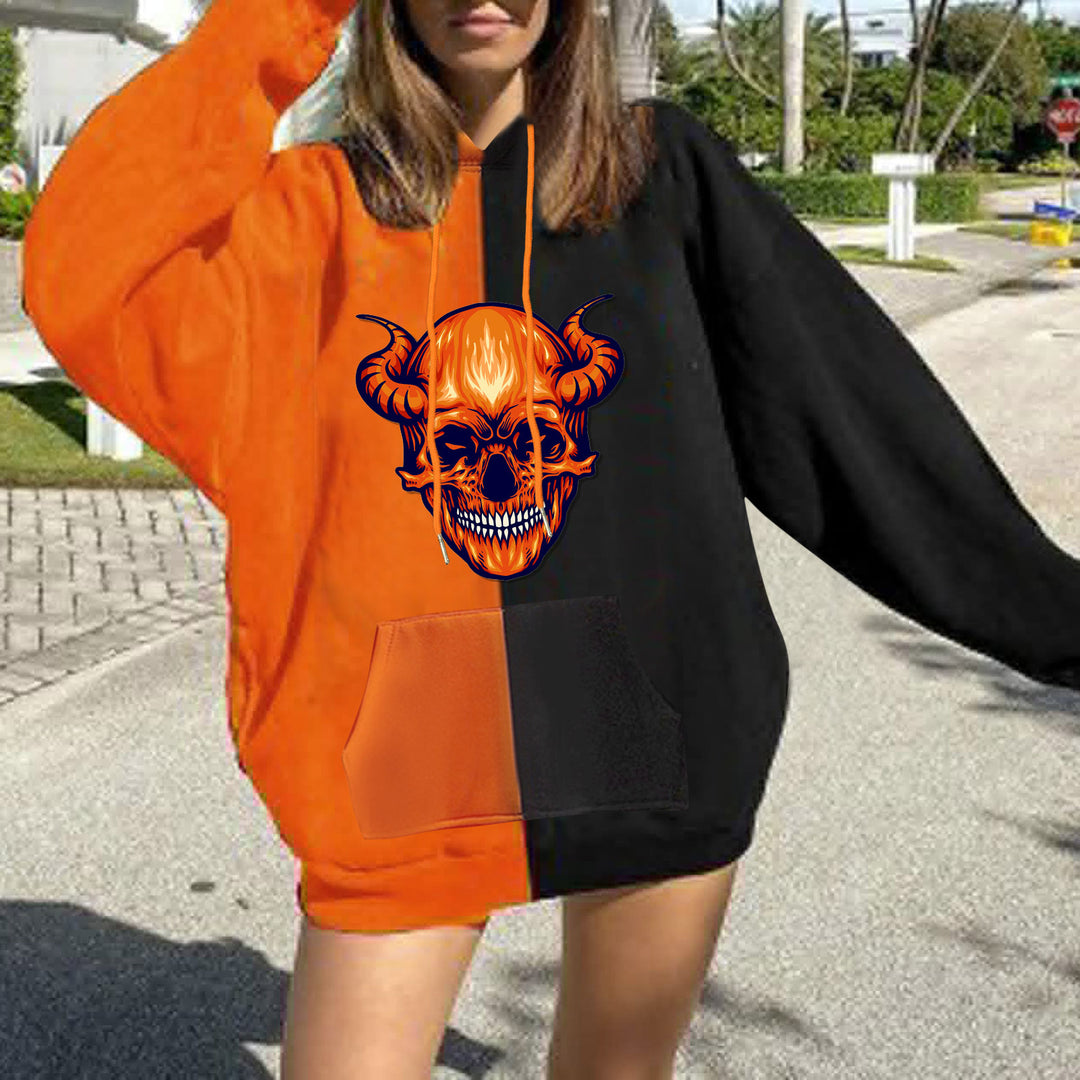 Damen Kapuzenpullover mit fröhlichem Halloween-Motiv Drune