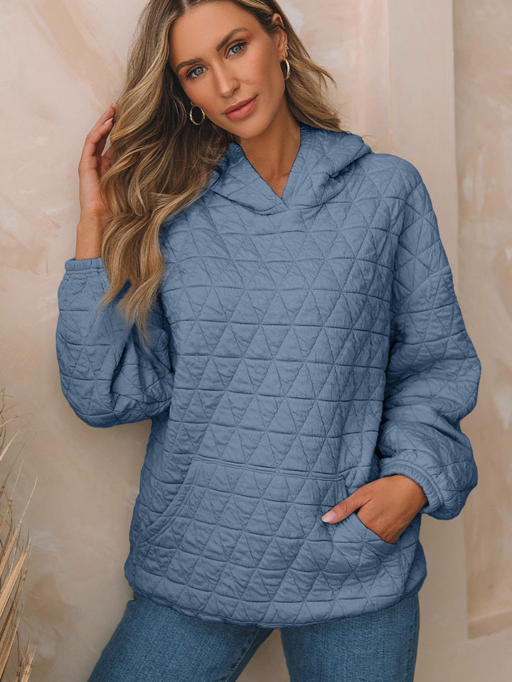 Damen Stepppullover mit gemütlicher Kapuze und praktischen Taschen Drune