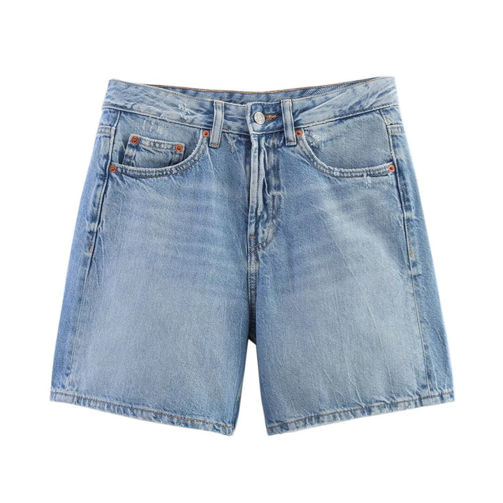 Damen Denim-Shorts im lässigen Schnitt mit hoher Taille und praktischen Taschen Drune