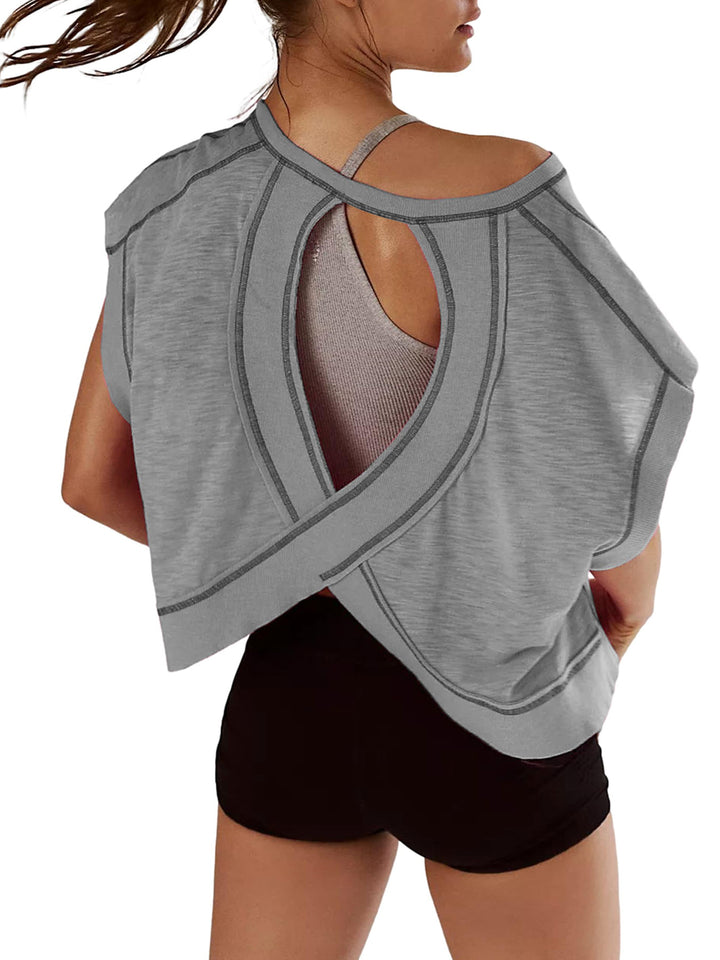 Damen modernes Cut-Out Oberteil Drune