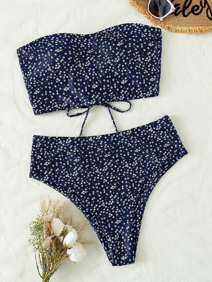 Damen Bandeau-Bikini Set mit hochgeschnittenem Slip Drune
