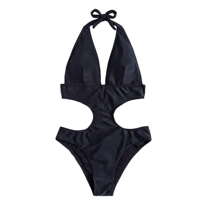 Damen Cut-Out Badeanzug mit tiefem V-Ausschnitt und seitlichen Einschnitten Drune