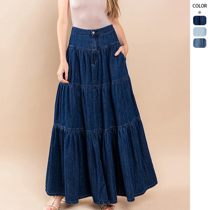 Damen luftiges Jeanskleid Drune