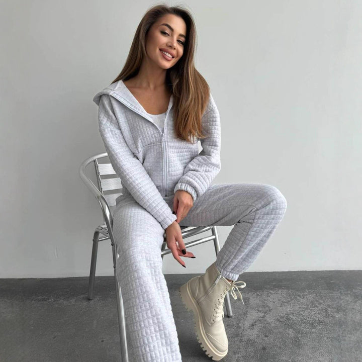 Damen Freizeitliche Lounge-Kombination aus gepolsterter Jacke und Top Drune