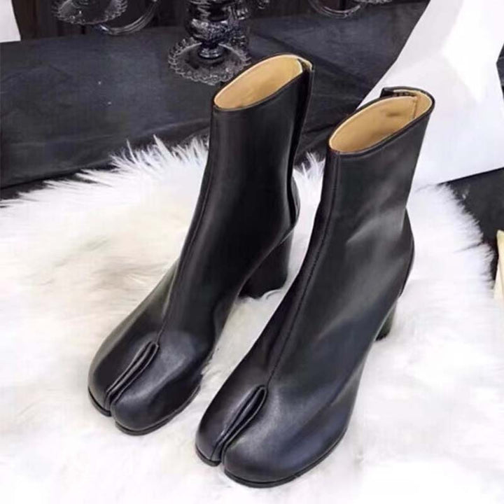 Damen Metallic-Ankelstiefel mit einzigartigem Split-Fuß-Design Drune