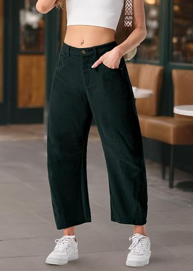 Damen Weite Cordhose mit seitlichen Eingrifftaschen Drune