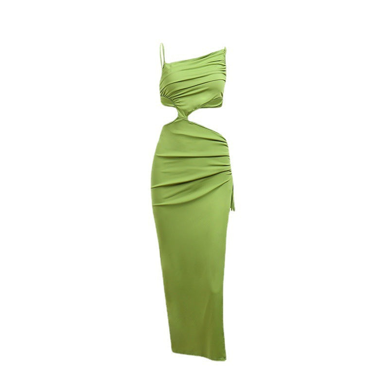 Damen Asymmetrisches Maxikleid mit drapierten Details Drune