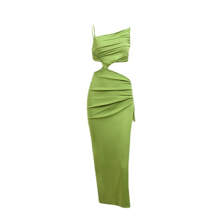 Damen Asymmetrisches Maxikleid mit drapierten Details Drune