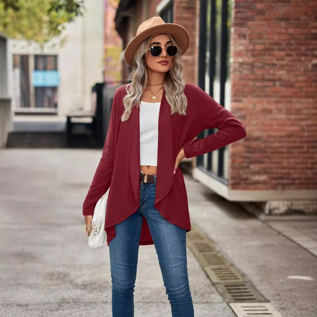 Damen Strickjacke mit asymmetrischem Saum und lässigem Schnitt Drune
