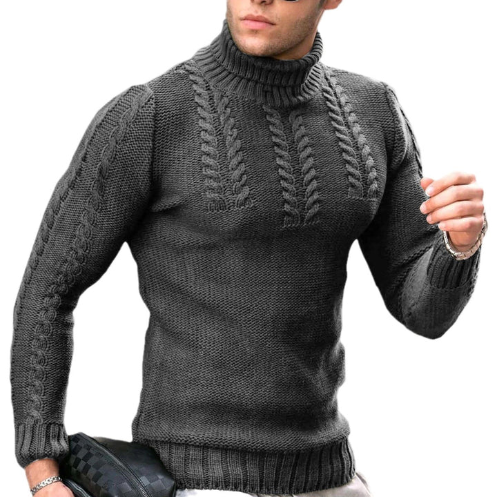 Herren Strickpullover mit hochstehendem Kragen Drune