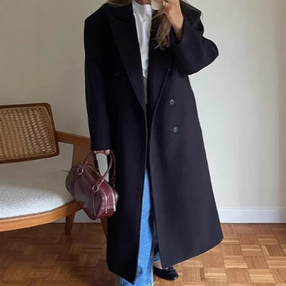 Damen Oversized Trenchcoat mit doppelter Knopfleiste und klassischem Revers Drune