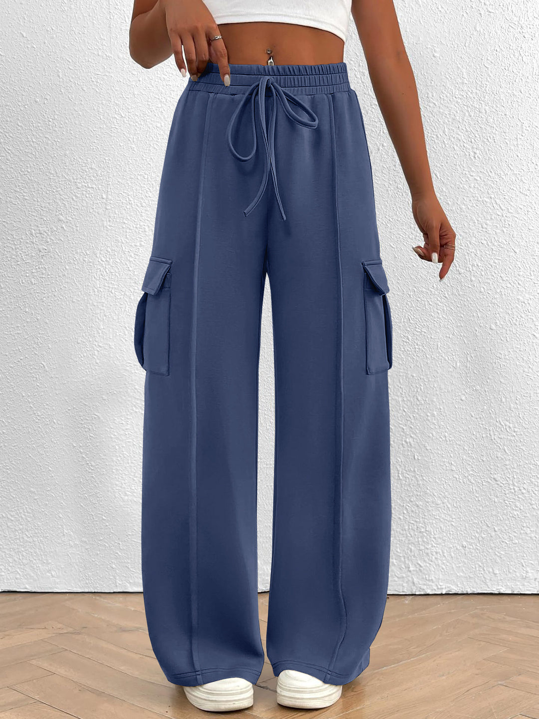 Damen Cargo-Hose im lässigen Relaxed Fit mit elastischem Bund und praktischen Taschen Drune