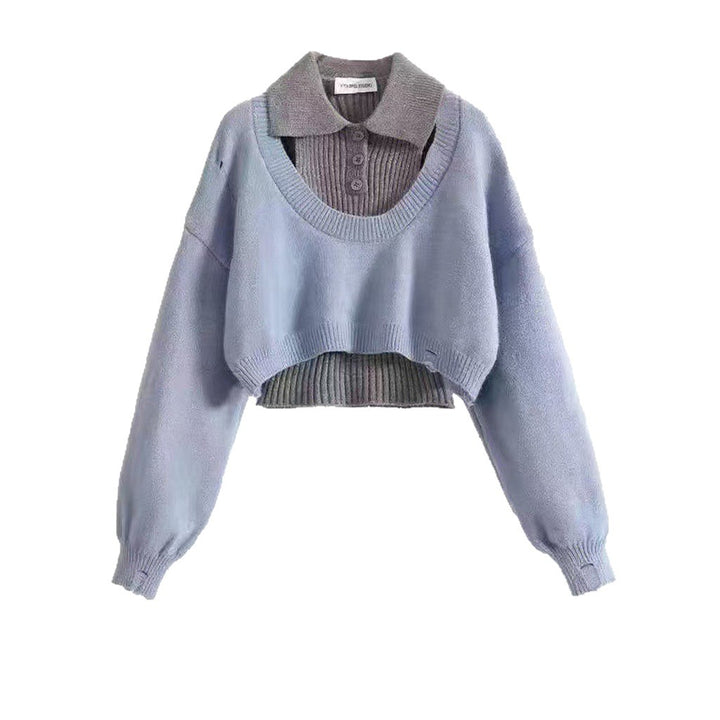 Damen modischer Crop-Pullover mit einzigartigem Design Drune