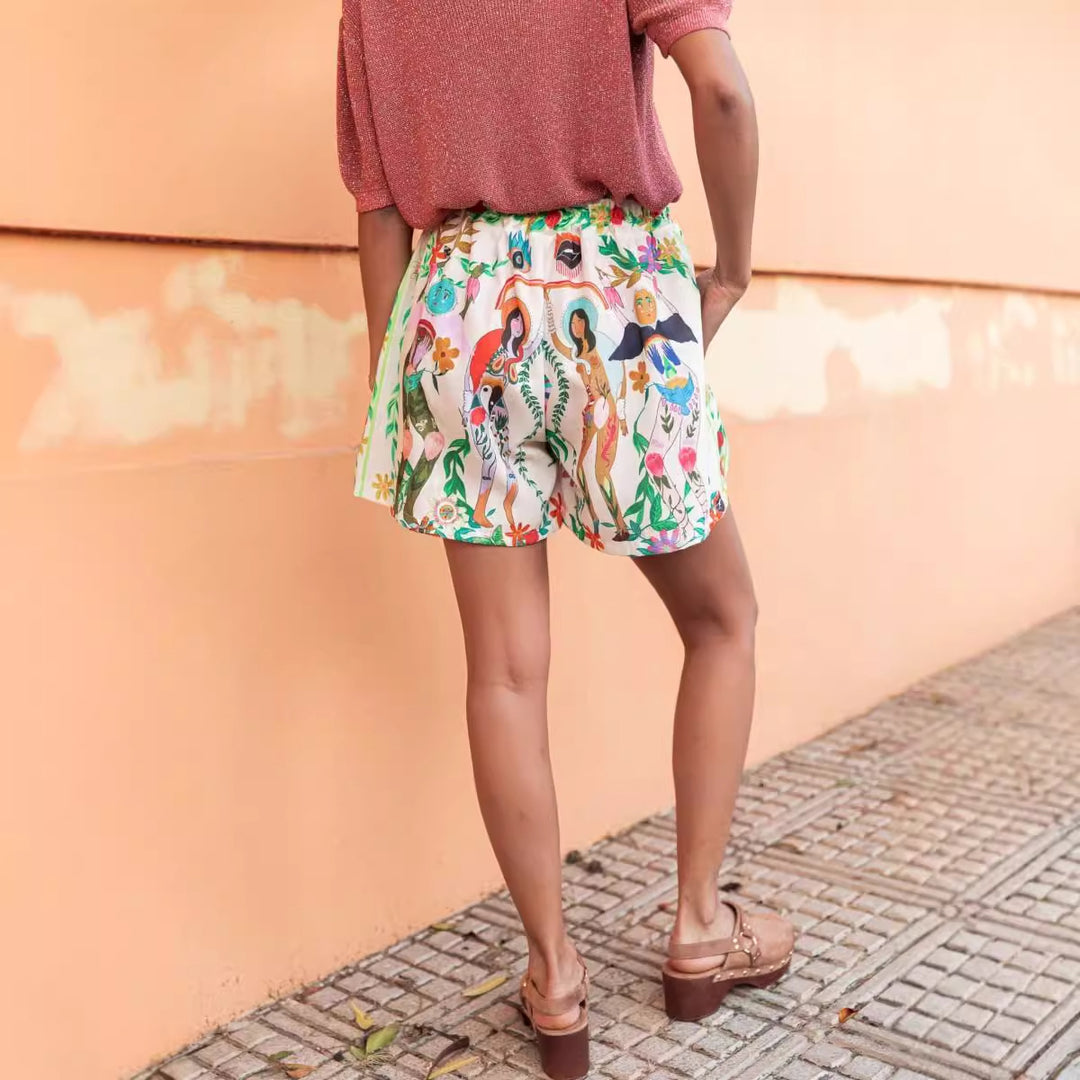 Damen entspannte Baumwollshorts Drune