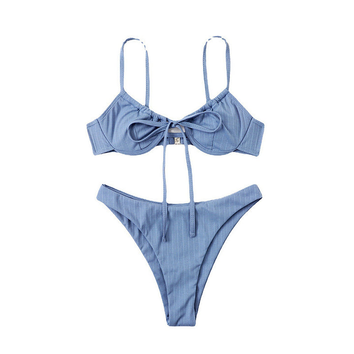 Damen Triangel-Bikini mit verstellbaren Trägern und raffinierten Rüschendetails Drune