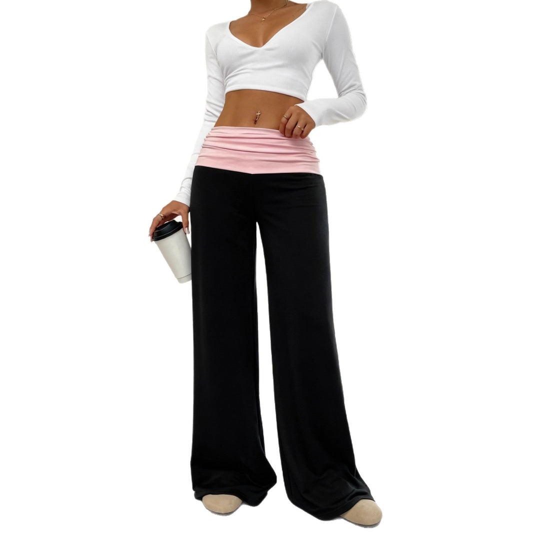 Damen Bequeme Loungehose mit hohem Bund Drune