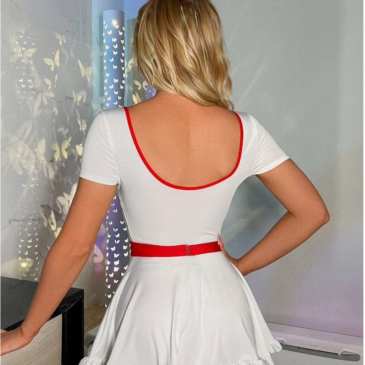 Damen Verspieltes Krankenschwester Kostüm Kleid Drune 1752572667