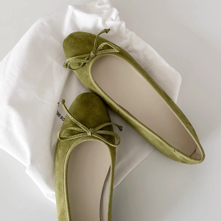 Damen Ballerinas mit zartem Schleifen-Detail und hochwertigem Wildleder Drune