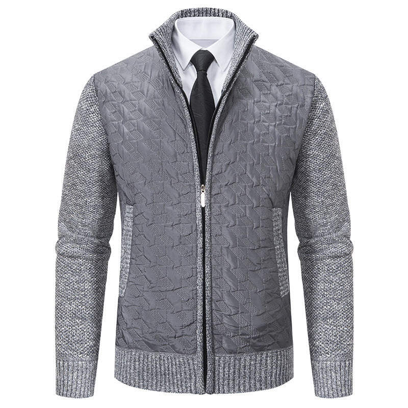 Herren stylische Strickjacke mit Steppdesign Drune