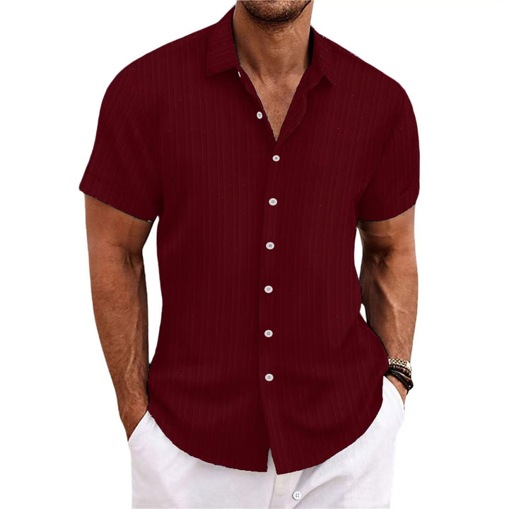 Herren Kurzarm gestreiftes lässiges Button-Up Hemd Drune