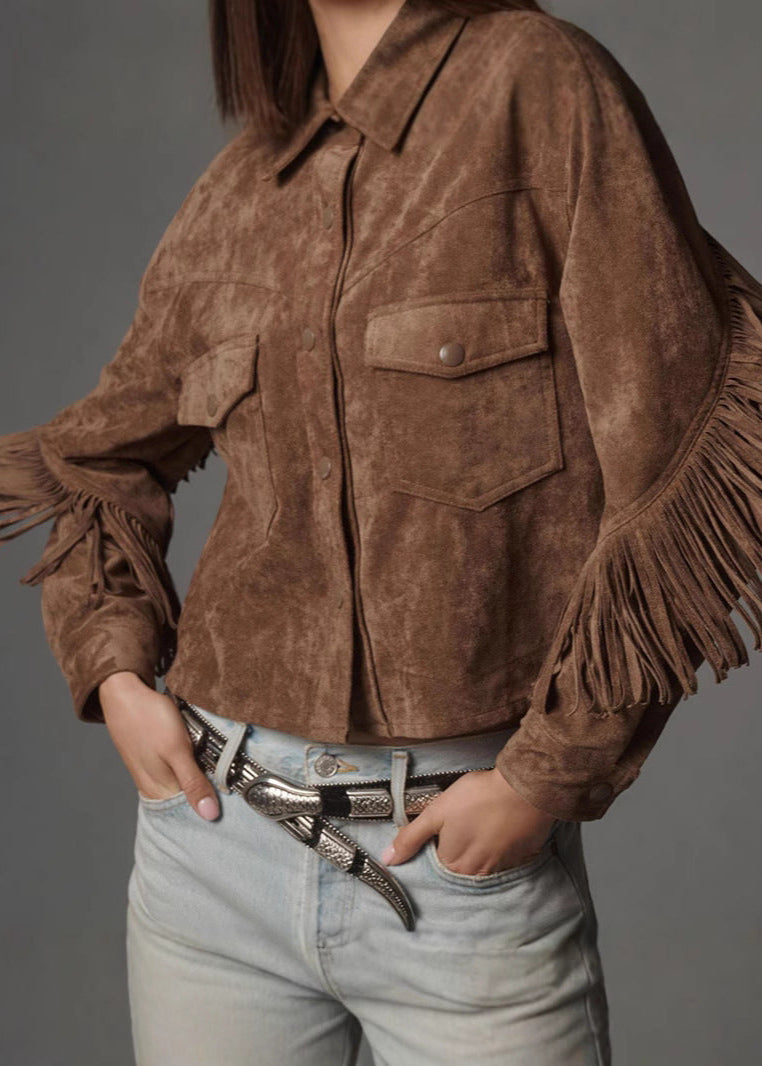 Drune | Charm Fransen Wildlederjacke