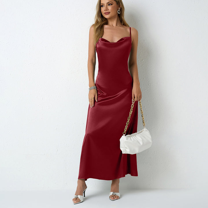 Damen Elegantes Maxikleid mit schicker Neckholder-Optik Drune