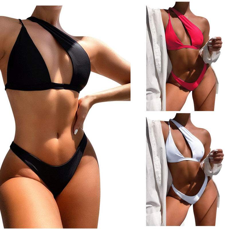 Damen Cut-Out Bikini mit asymmetrischem Oberteil und verstellbaren Trägern Drune