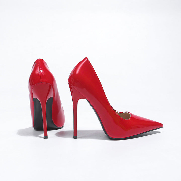 Damen spitze Lackpumps mit hochglänzendem Finish Drune
