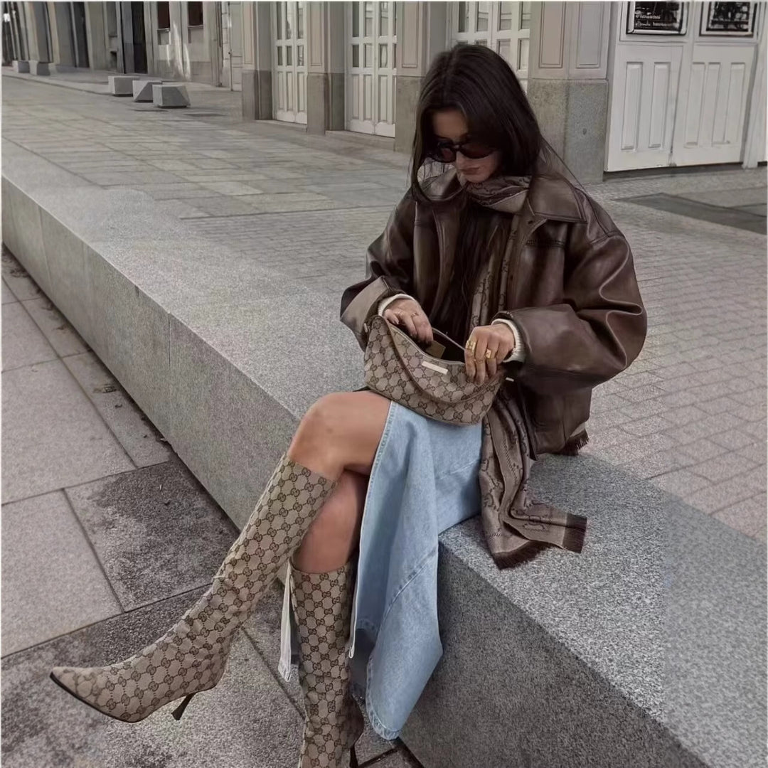 Damen Kunstlederjacke mit praktischen Taschen und modernem Schnitt Drune
