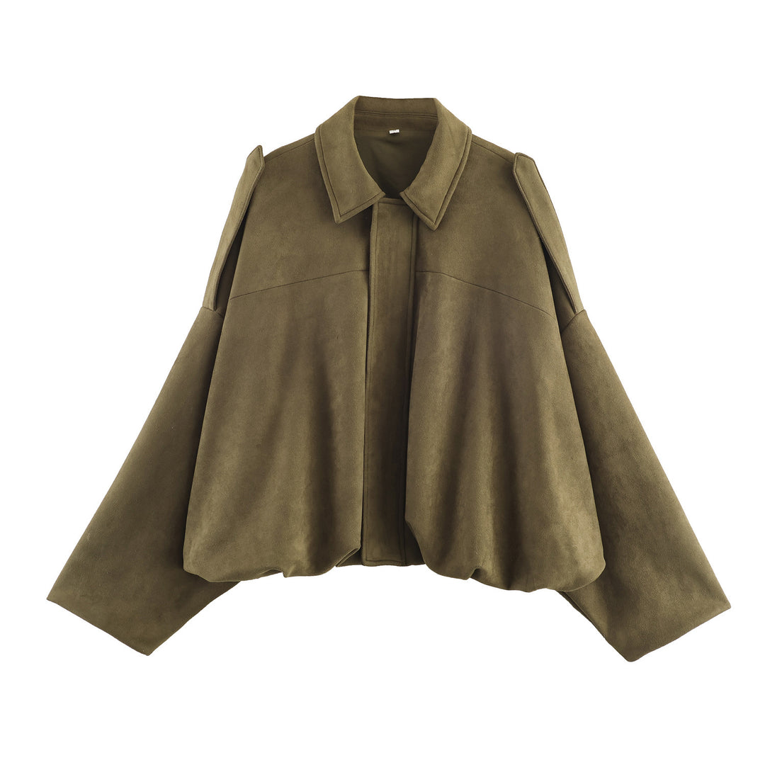Damen modische Oversized-Jacke mit eleganten Details und Kragen Drune
