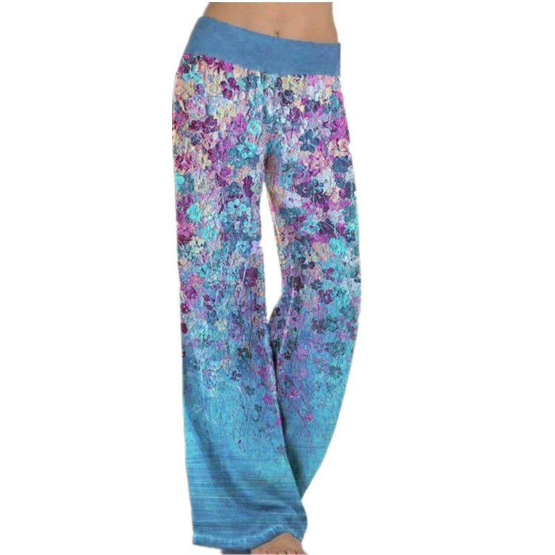 Damen Weitgeschnittene Blumenmuster-Hose Drune