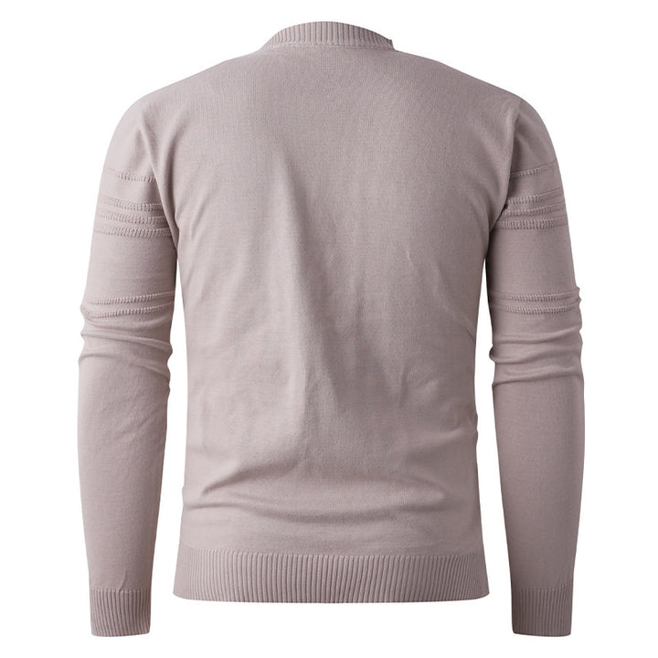 Herren nan Feinstrick-Pullover Rundhals mit geprägter Streifenstruktur und schmaler Silhouette Drune