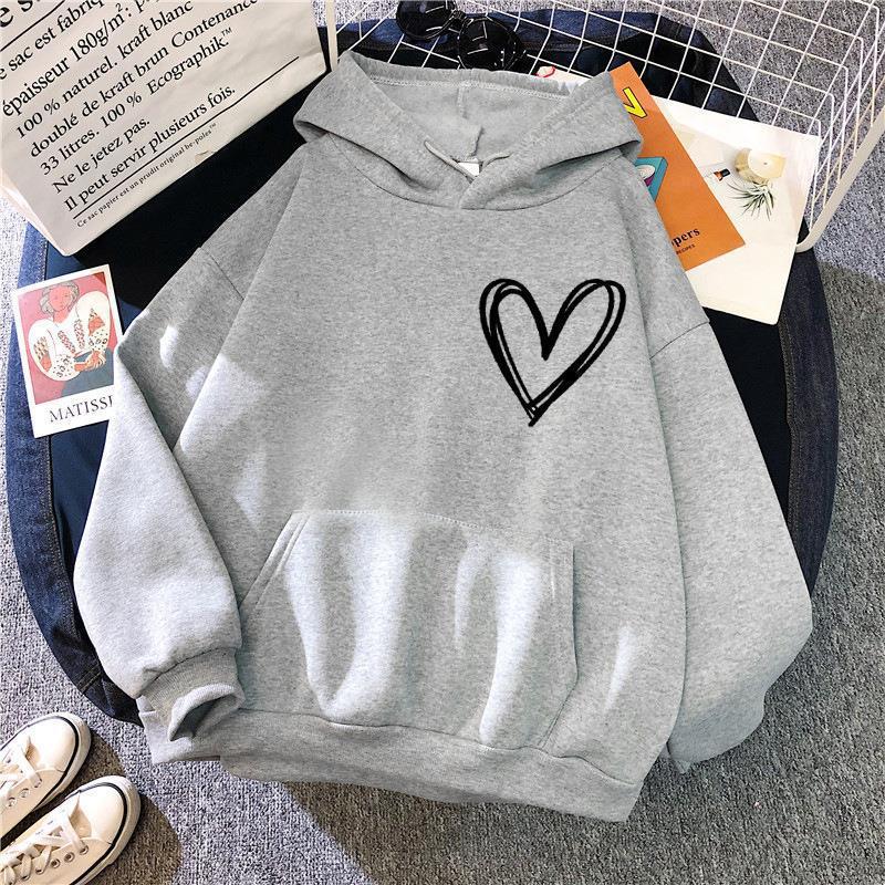Damen Kapuzenpullover mit lieblichen Herzmotiv Drune