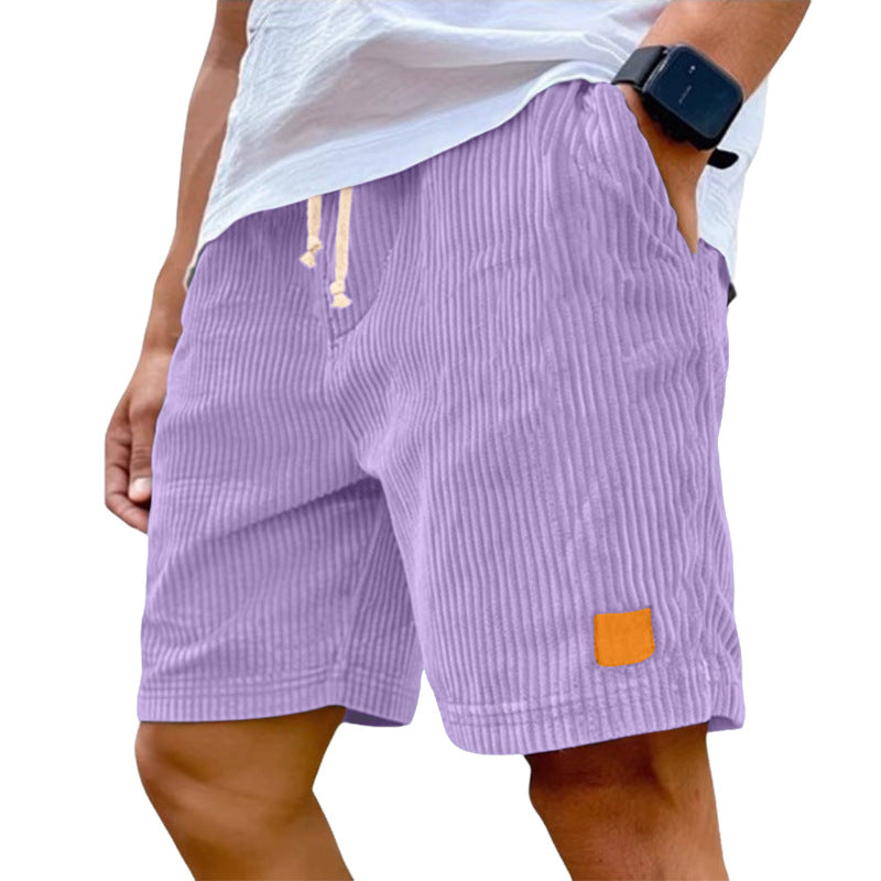 Herren nan Feincord-Shorts mit elastischem Tunnelzugbund, Kordelzug und tiefen Eingrifftaschen Drune