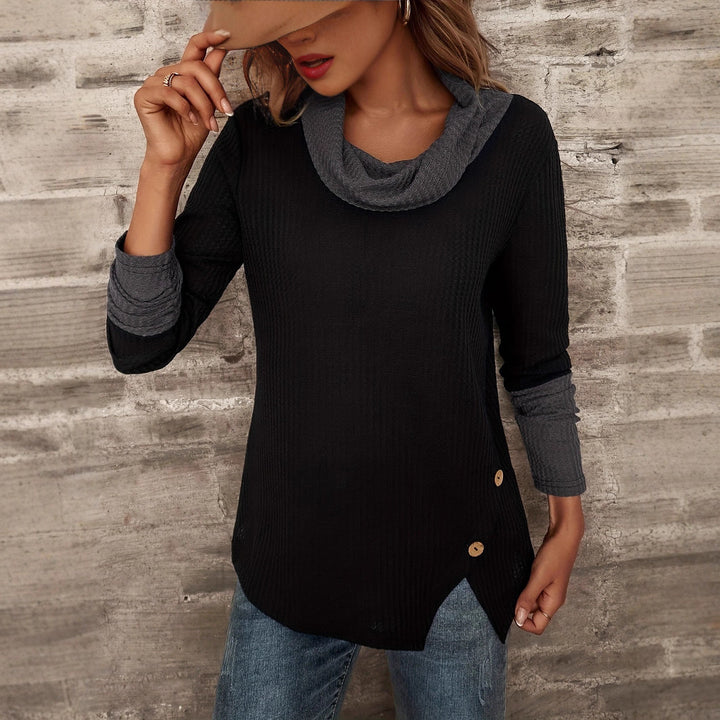 Damen Pullover mit modischem Kragen Drune