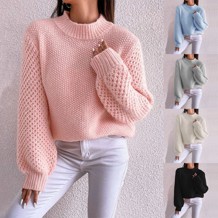 Damen kuscheliger Oversized Pullover mit strukturiertem Muster und Rollkragen Drune