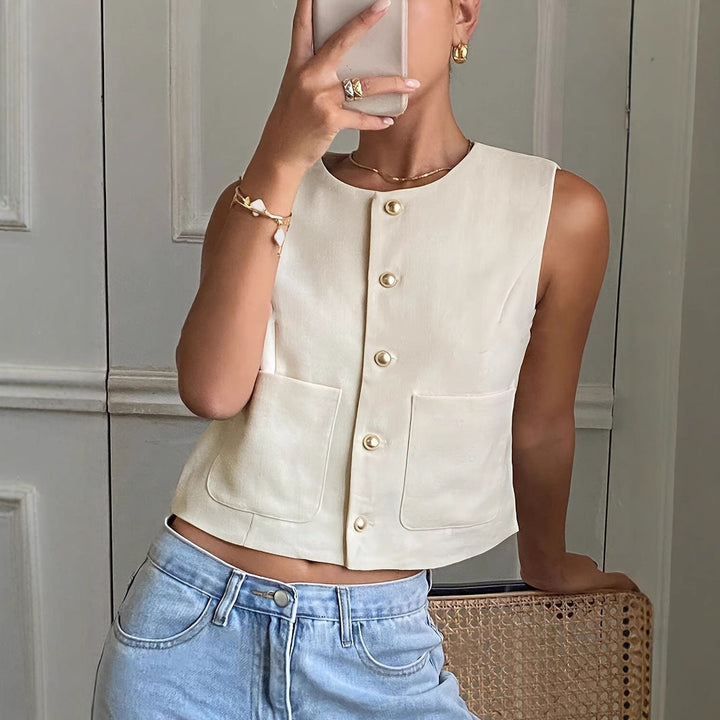 Damen modischer ärmelloser Blazer Drune