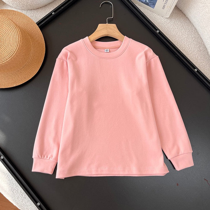 Damen Bequemes Langarmshirt mit Rundhalsausschnitt Drune