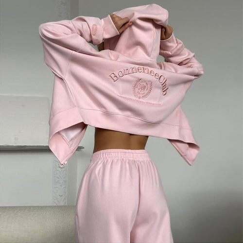 Damen Oversized Sweatshirt und Weite Hose Set Drune
