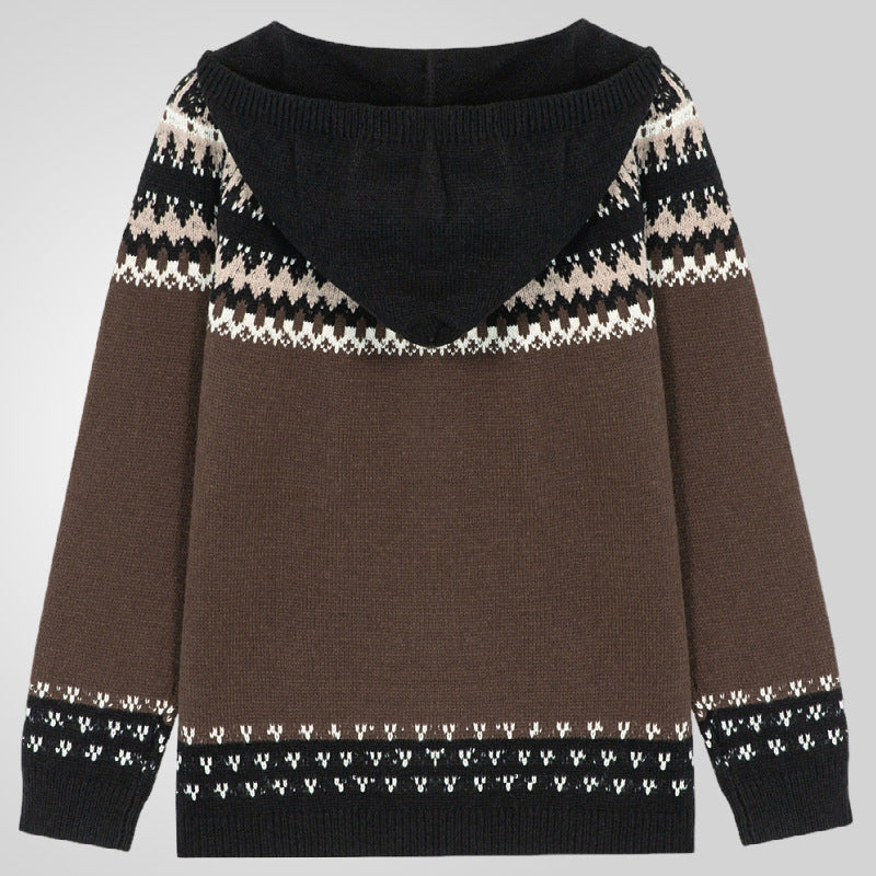 Herren Strickjacke mit traditionellem Norweger-Muster und praktischen Reißverschluss Drune